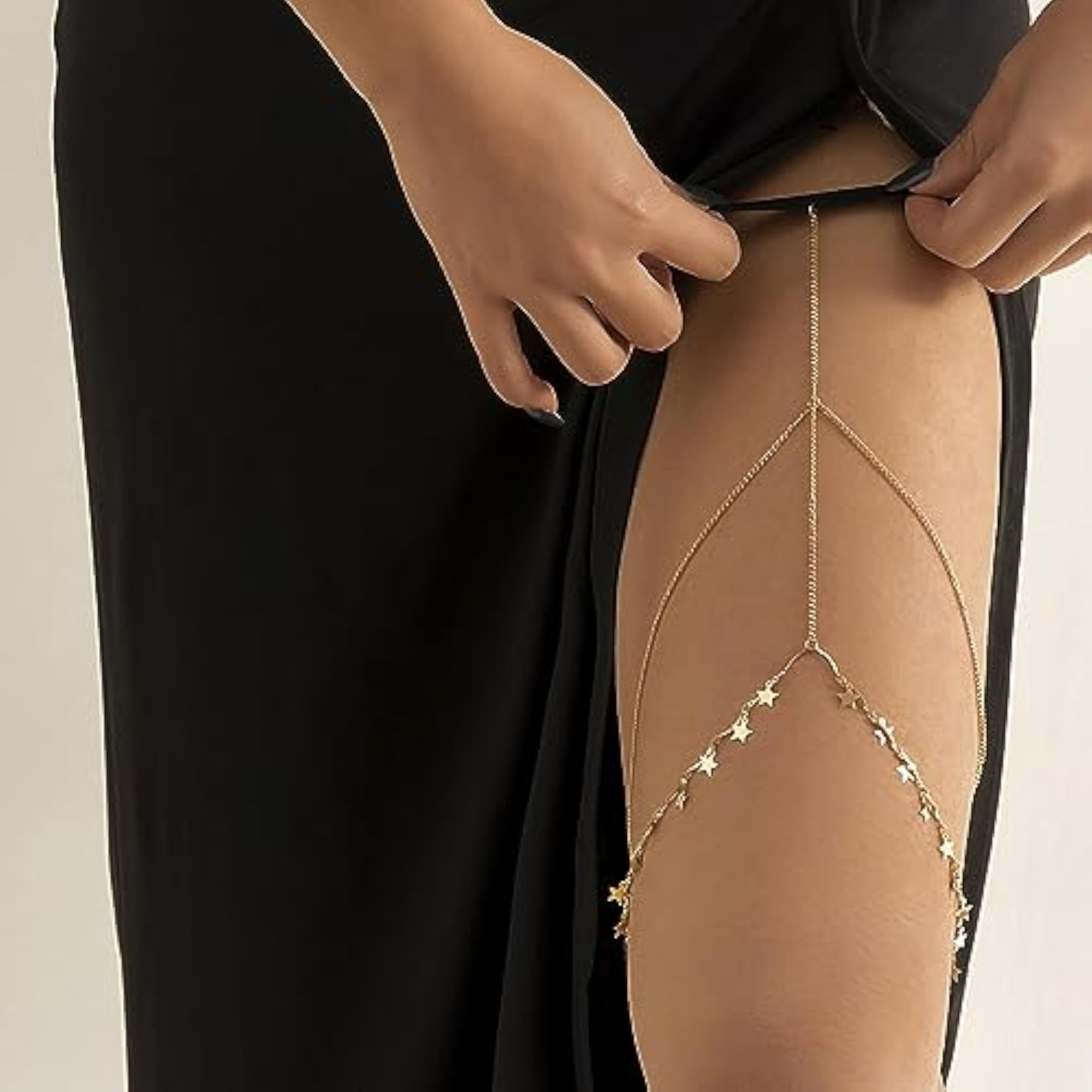 Star Design Elastic Thigh Chain for Women and Girls